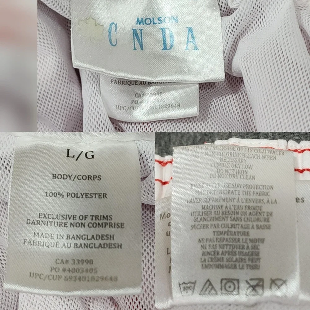 Molson Canadian Board Shorts L Mens Red White Maple Leaf Promo Swim Trunks Beach